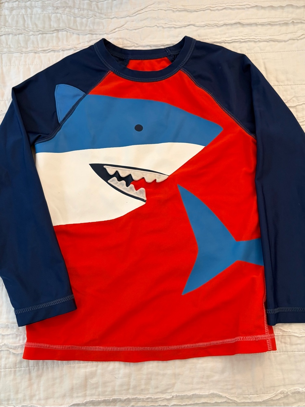 GAP Boys Navy & Red Shark Rashguard Swim Shirt